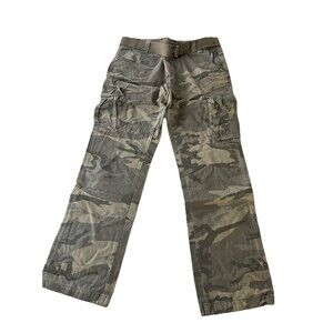 Old Navy Camo Cargo Pants With Belt Tan Green 36x34 NWT